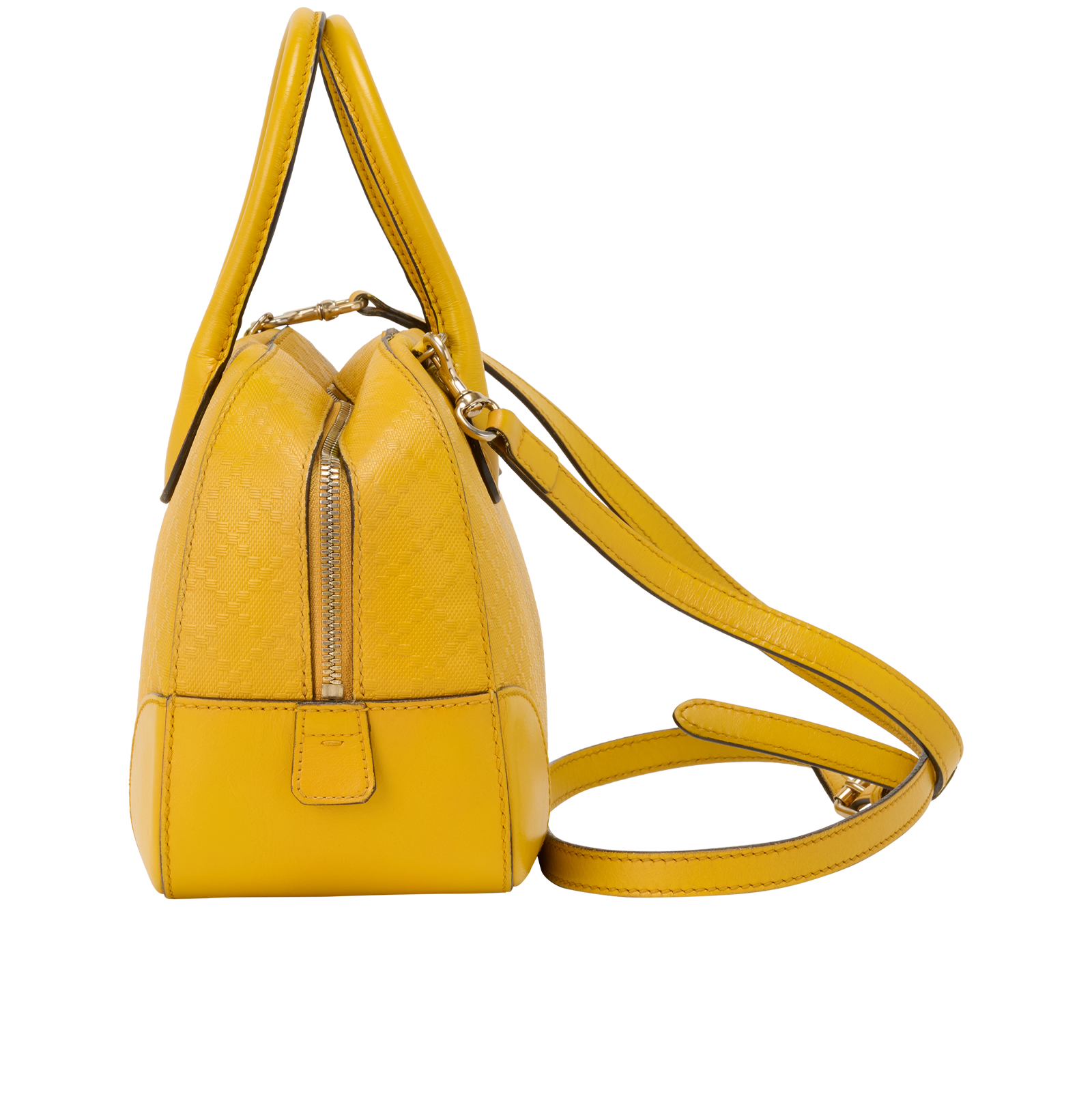 Diamante Top Handle Bag, &pound;395, Handbags, Yellow, Leather, Bottom view